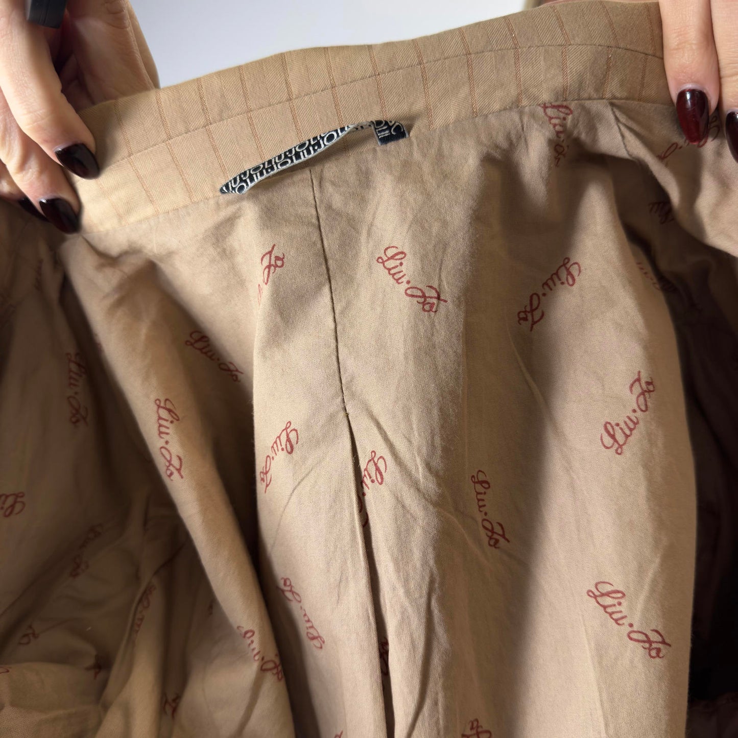 Liu Jo Beige Pinstripe Blazer with Sequin Detail- SIZE S