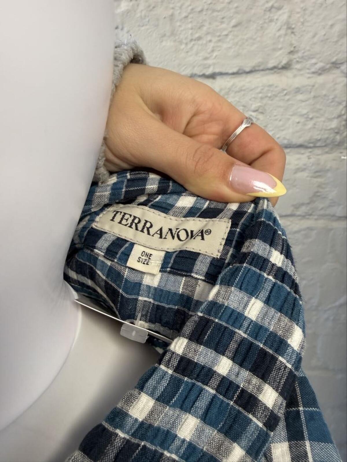 Terranova Blue and White Plaid Fitted Shirt