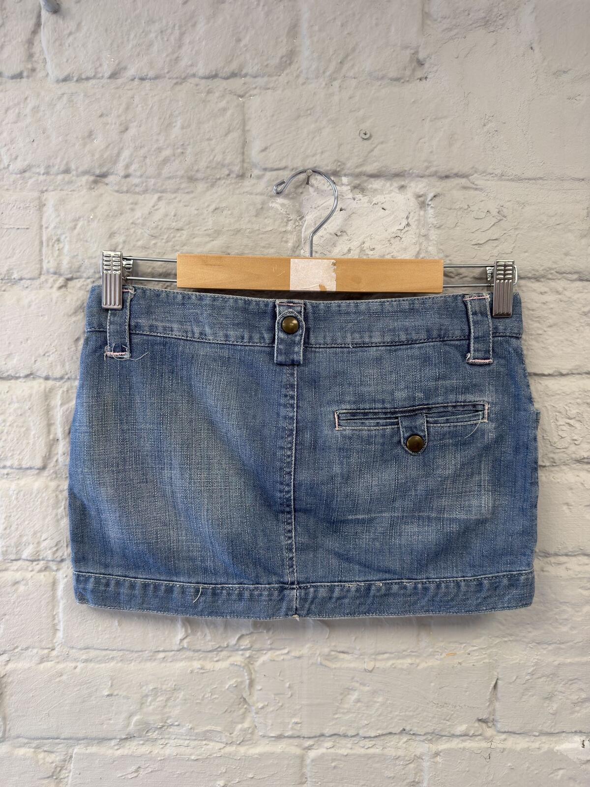 Trf Denim Blue Denim Mini Skirt