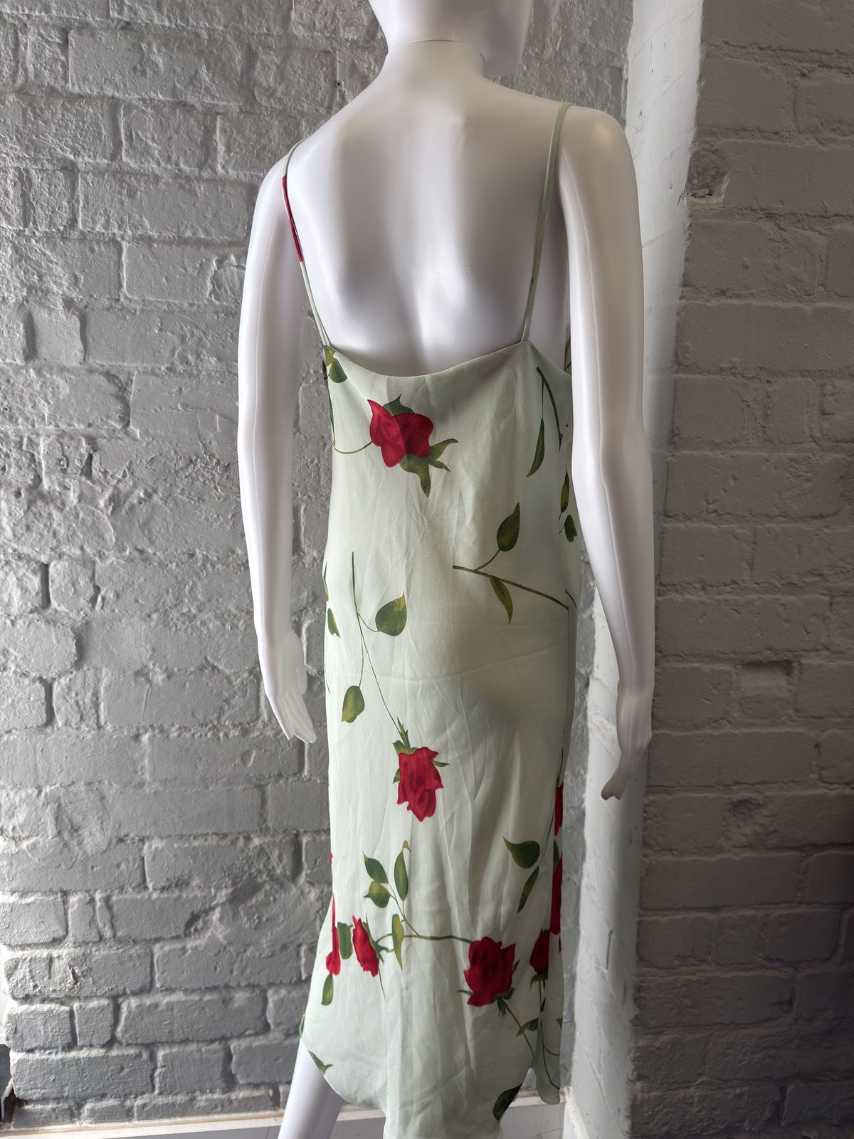 Floral Print Slip Midi Dress with Spaghetti Straps