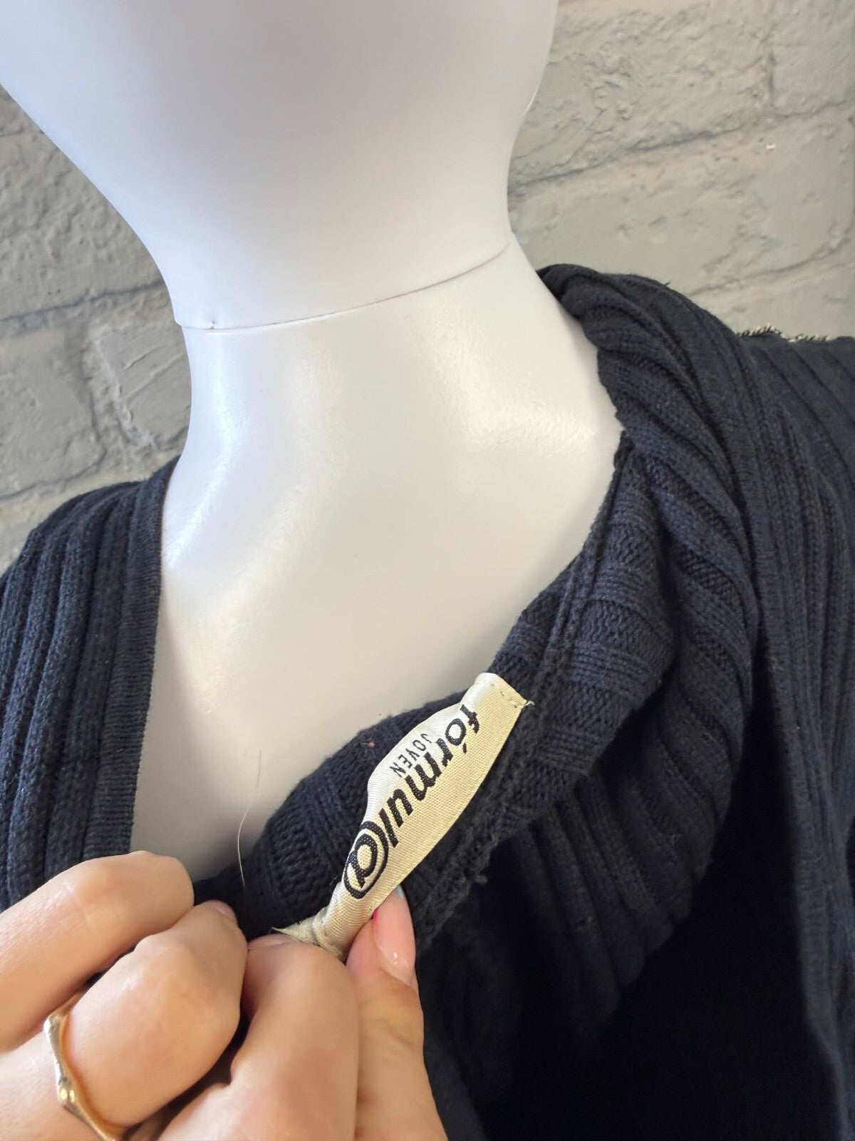 Y2K Italian Hooded Denim and Ribbed Knit Jacket