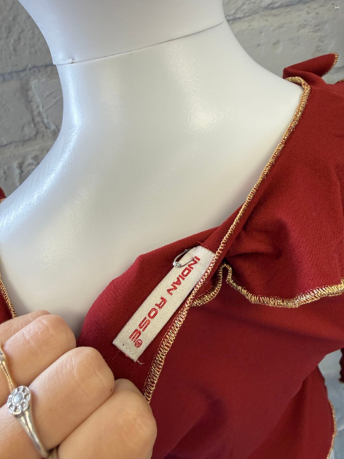 Red Mesh Ruffle Tie-Front Cardigan Top