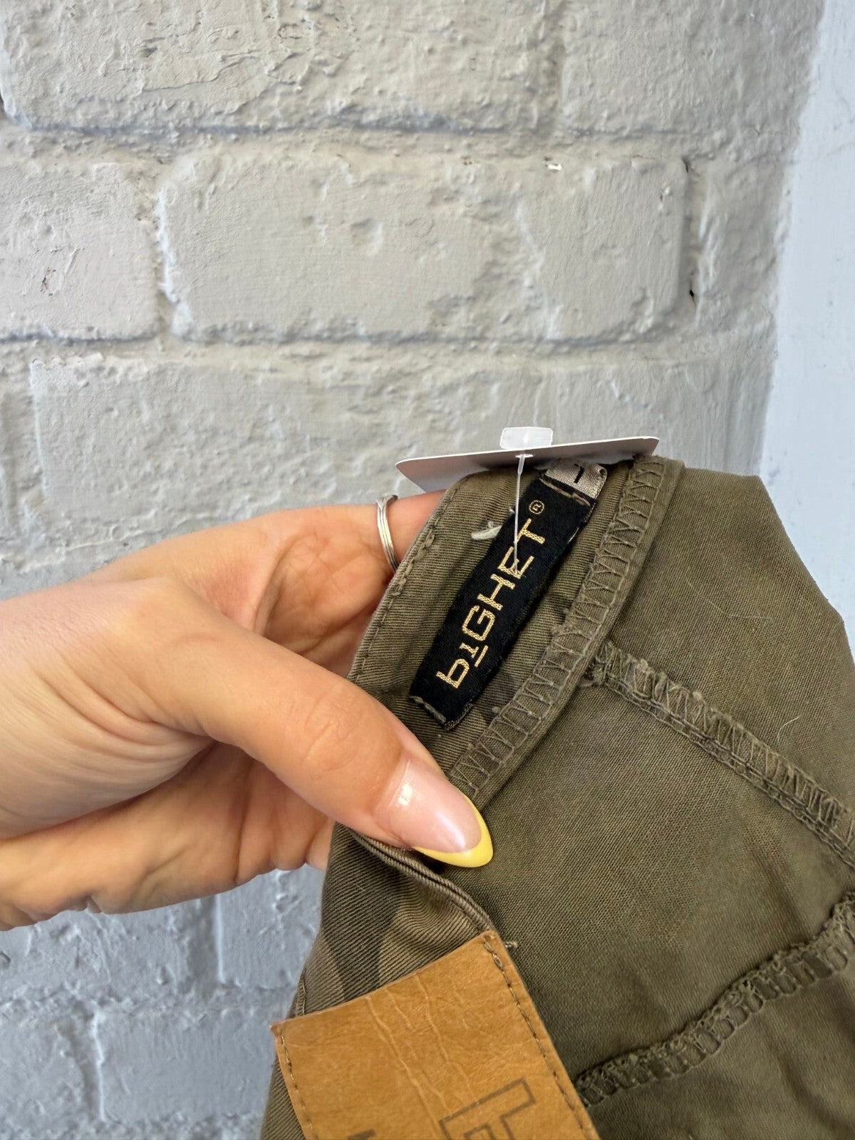 Olive Green Camo Mini Skirt with Lace Trim
