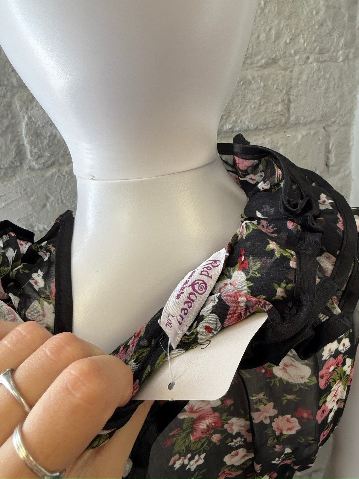 Gothic Floral Ruffle Sheer Corset Top