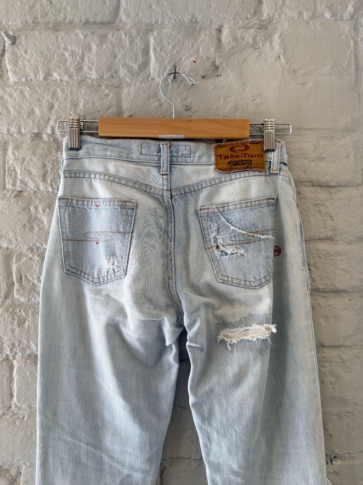 Y2K Distressed Light Wash Denim Jeans