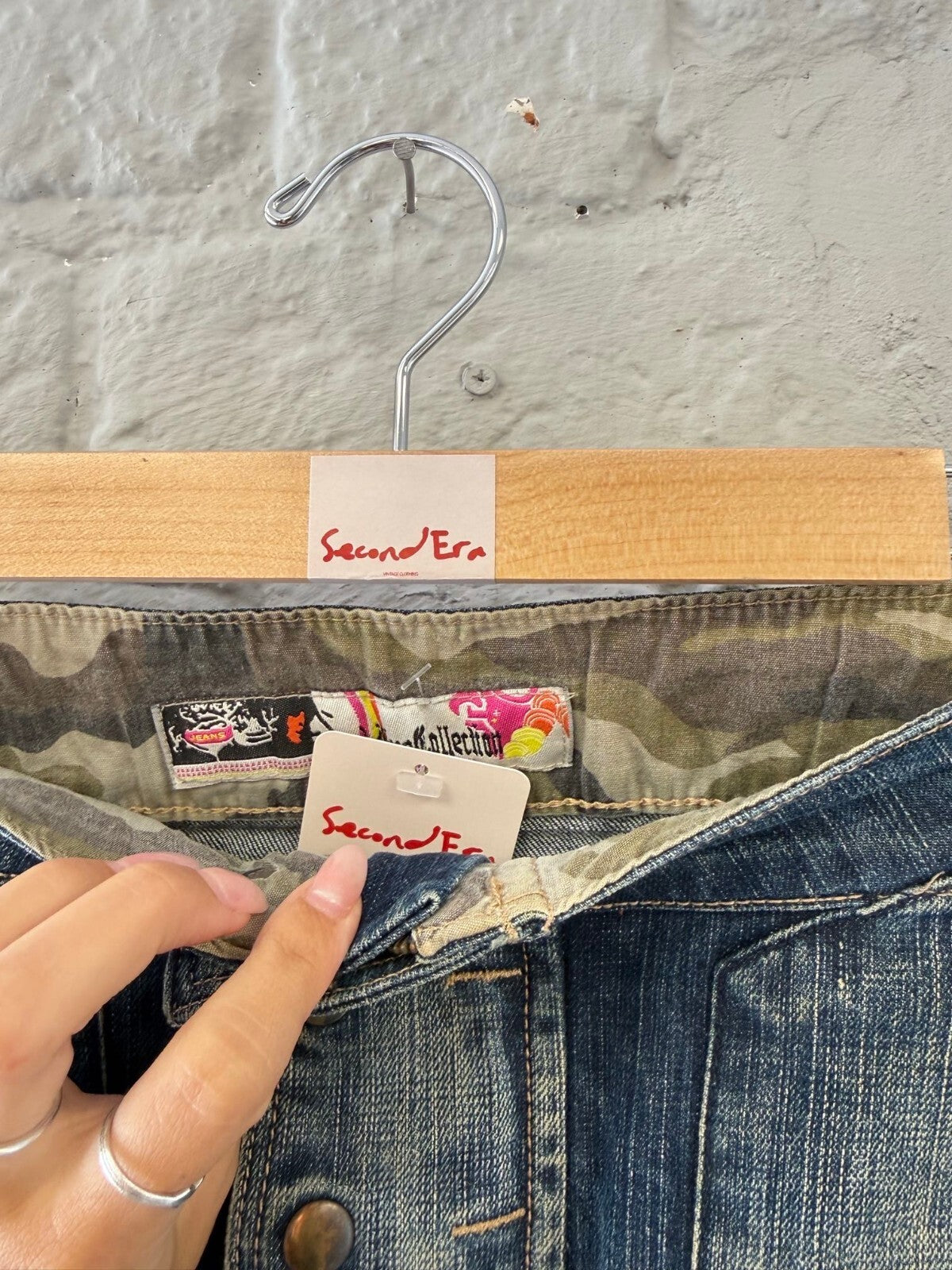 Y2K Denim Mini Skirt with Front Button Detail