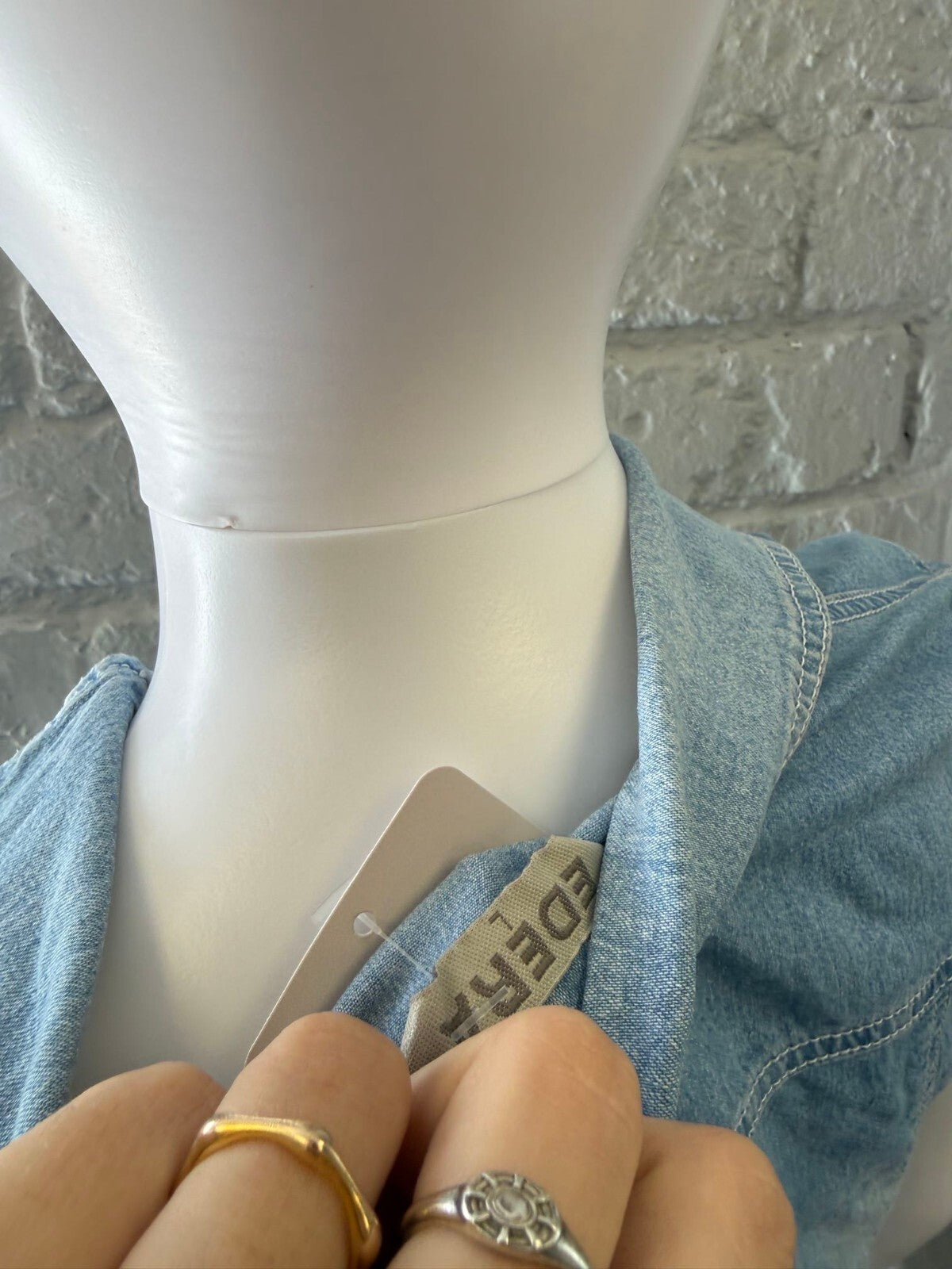 Vintage Light Blue Denim Short Sleeve Shirt