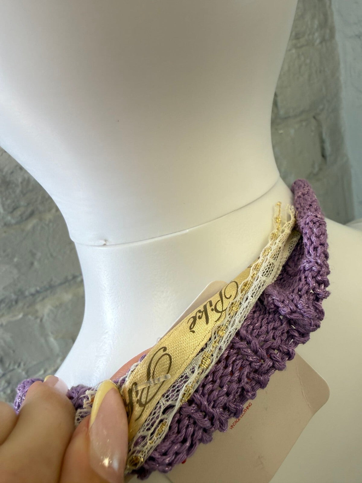 Purple Knitted Backless Halter Top