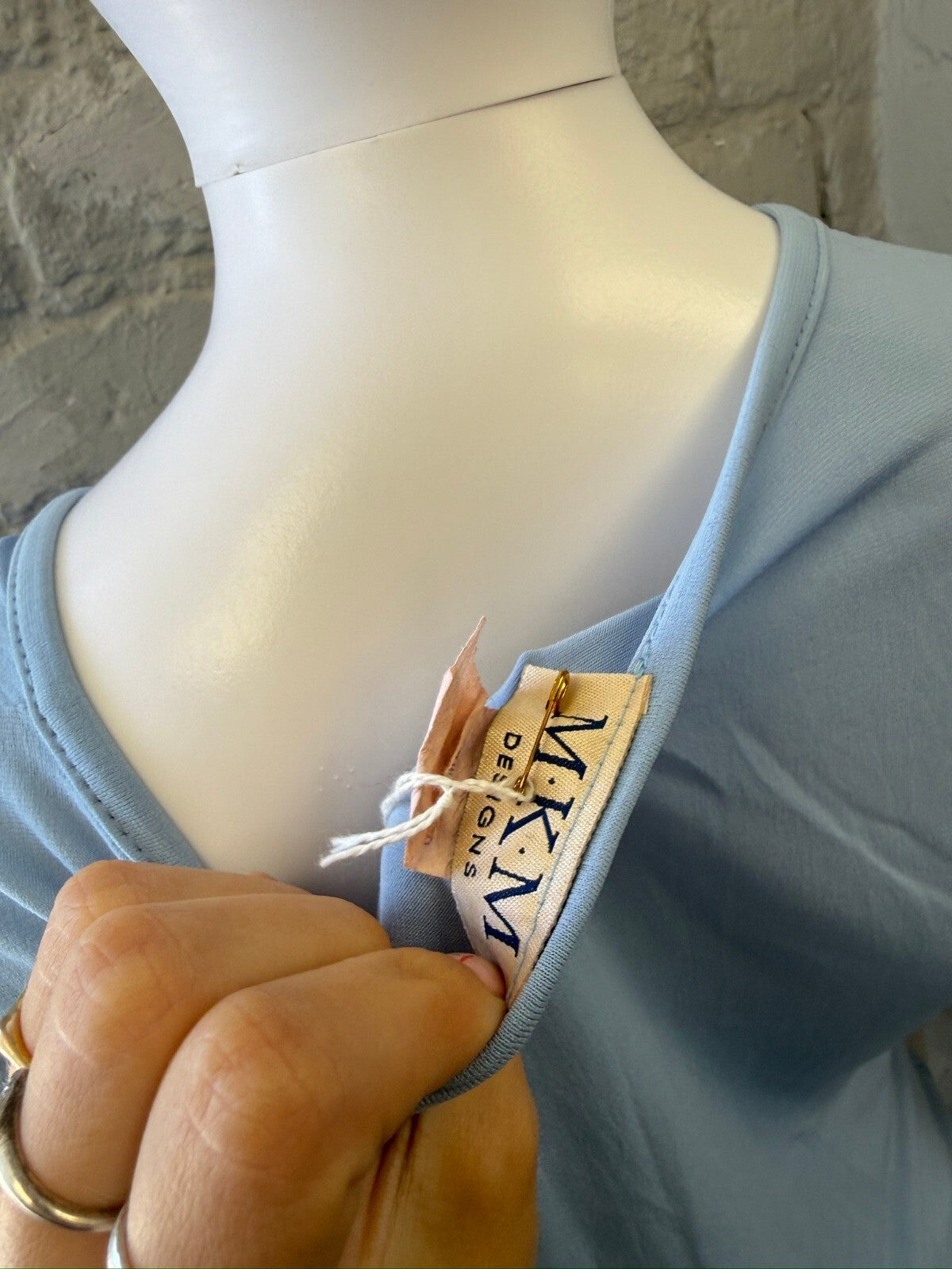 Baby Blue Short Sleeve V-Neck Top