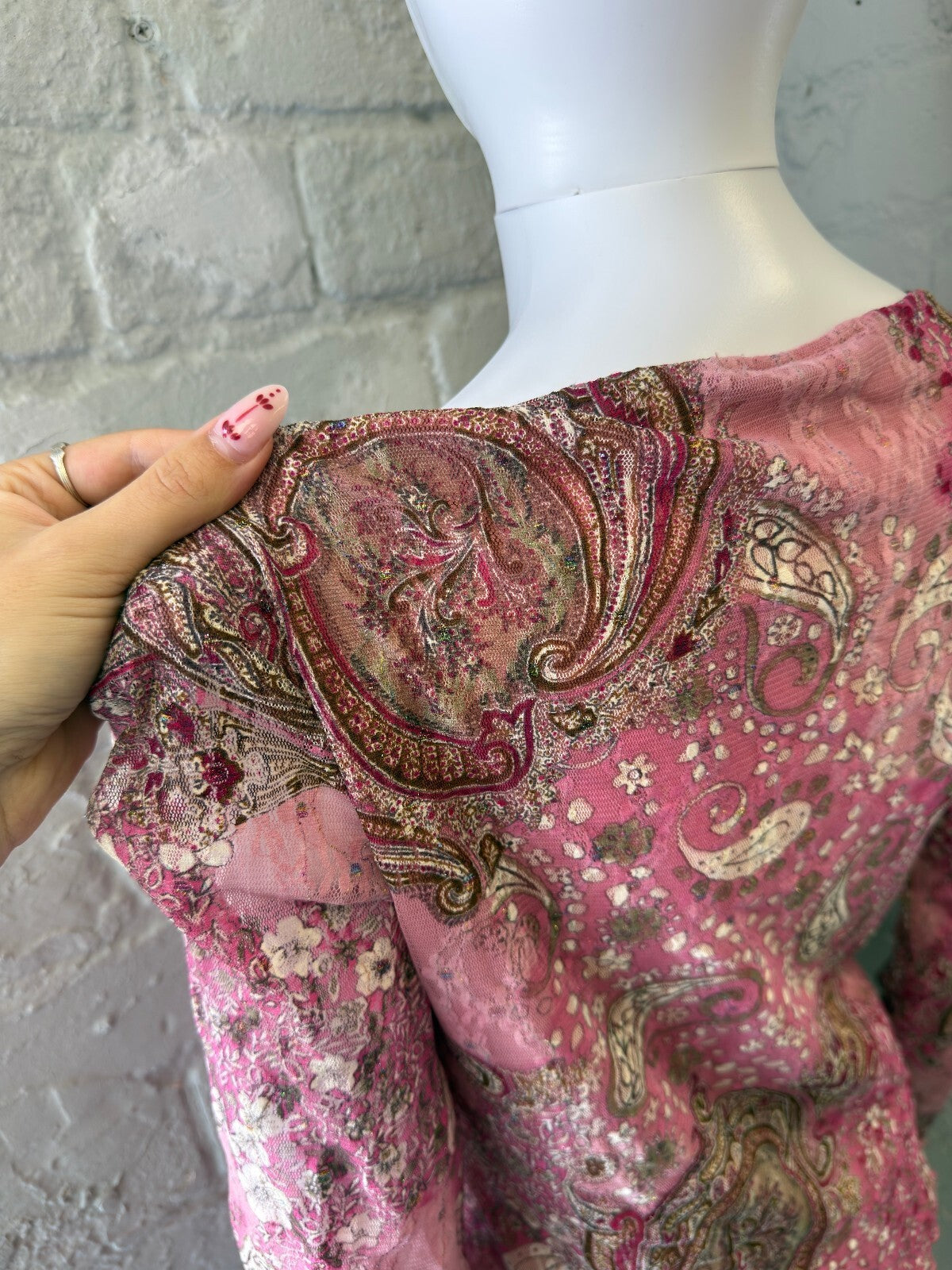 Y2K Pink Paisley Long Sleeve