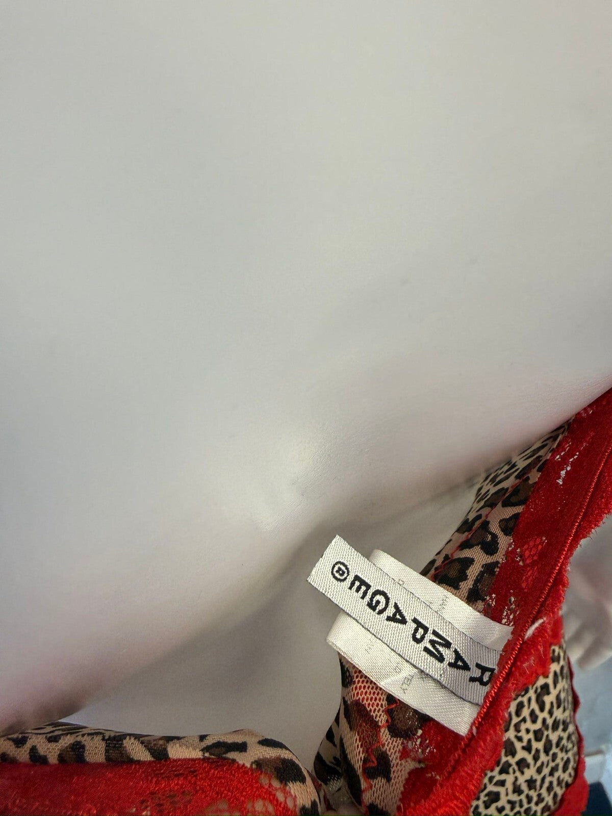 Rampage Leopard Print and Red Lace Slip Dress