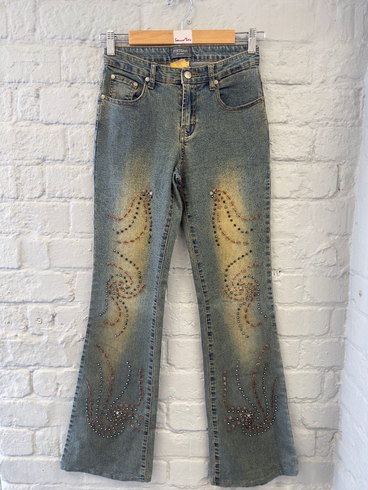 Motivi Studded Flared Denim Jeans