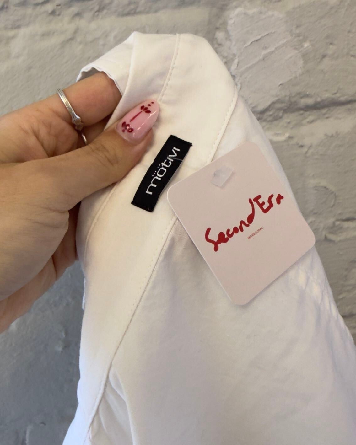 Motivi White Fitted Zip-Up Shirt