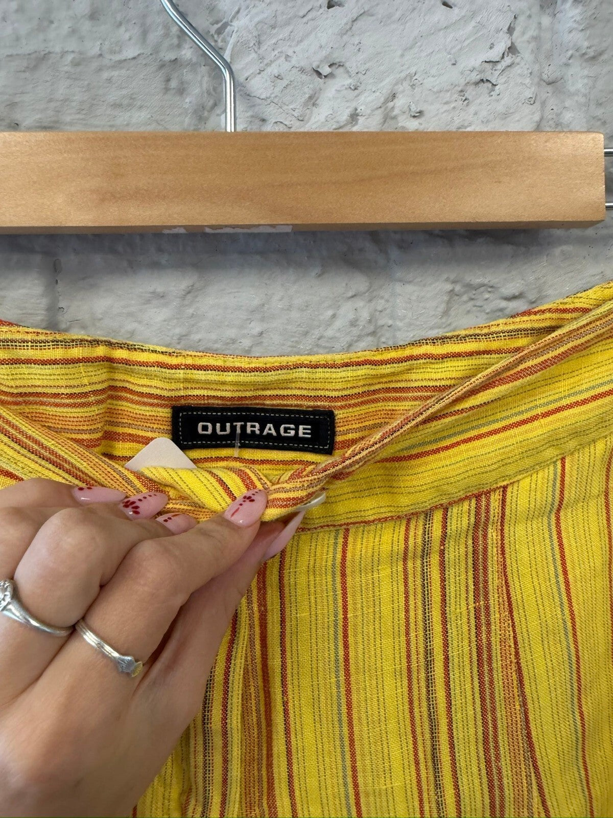 Yellow Striped Linen Trousers