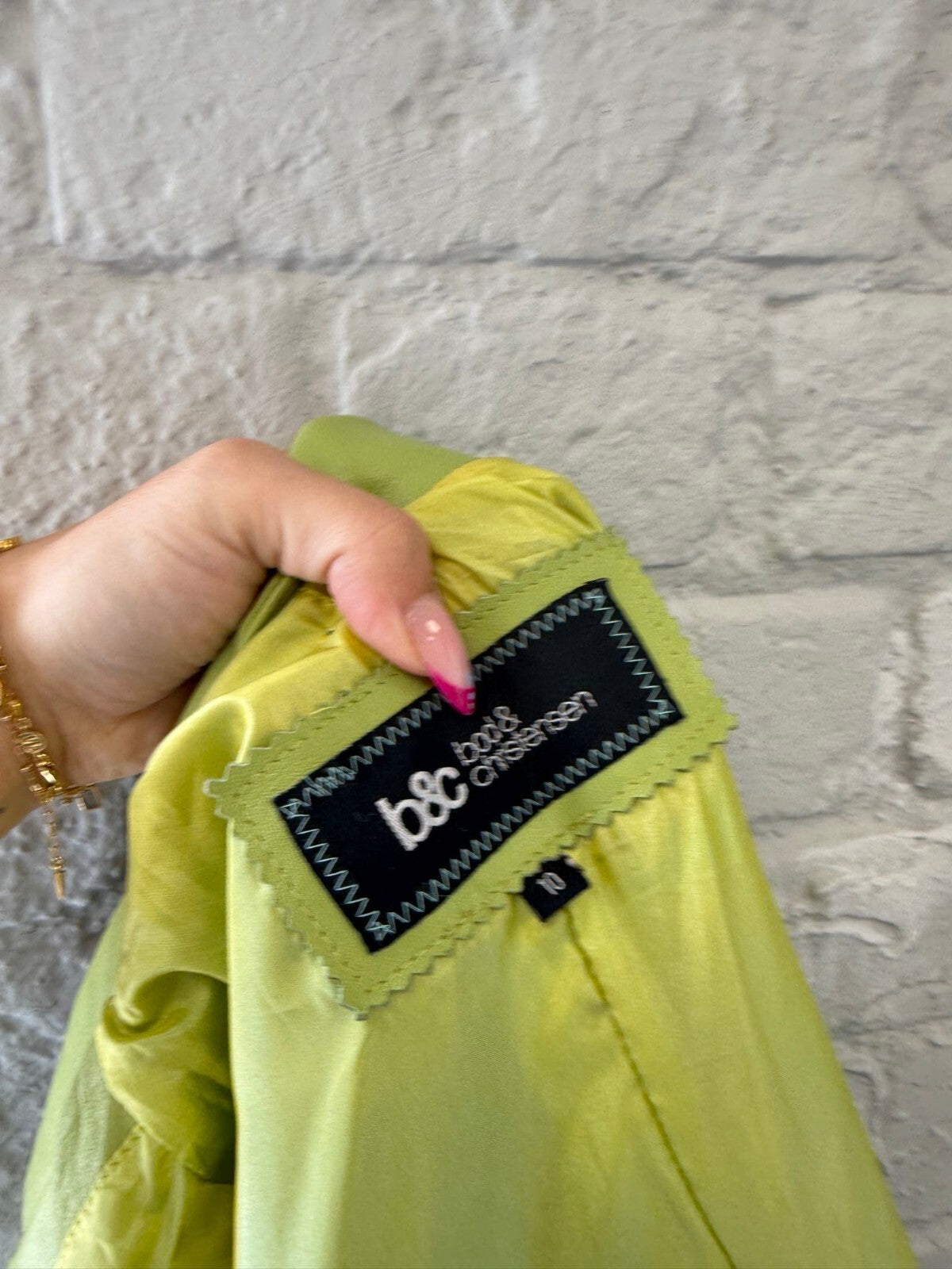 Lime Green Leather Studded Jacket