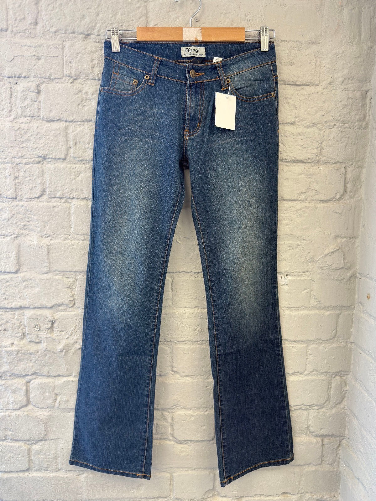 Blue Denim Jeans with Logo Embroidery