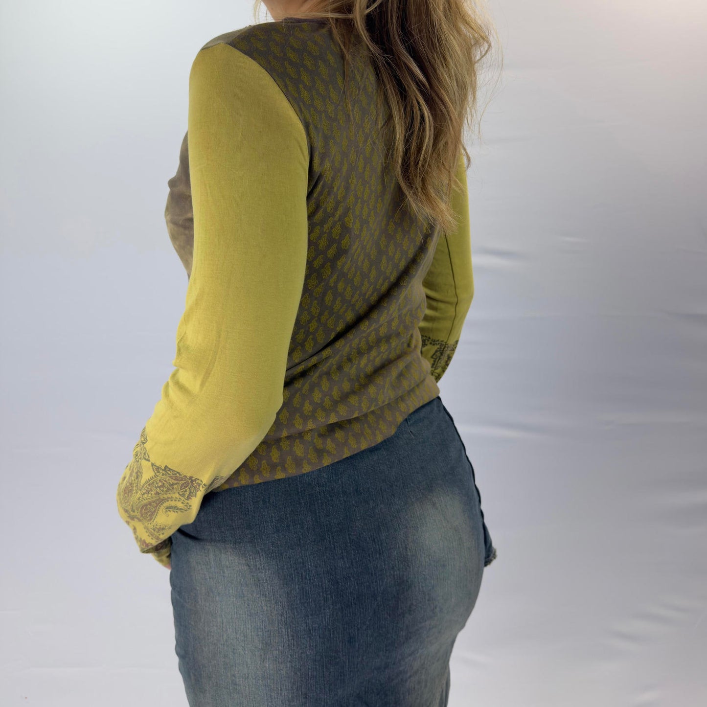 Marlboro Classics Women's Long Sleeve Tie-Dye Top with Embroidered Details- SIZE L