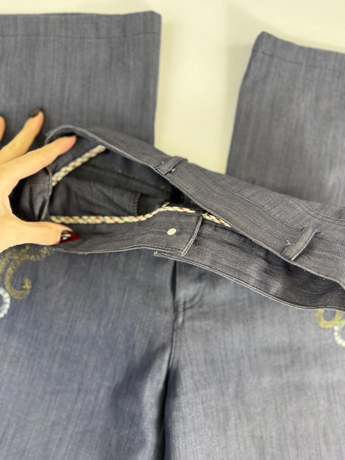 T&Miss Wide Leg Jeans with Embellished Design- Size XS/S