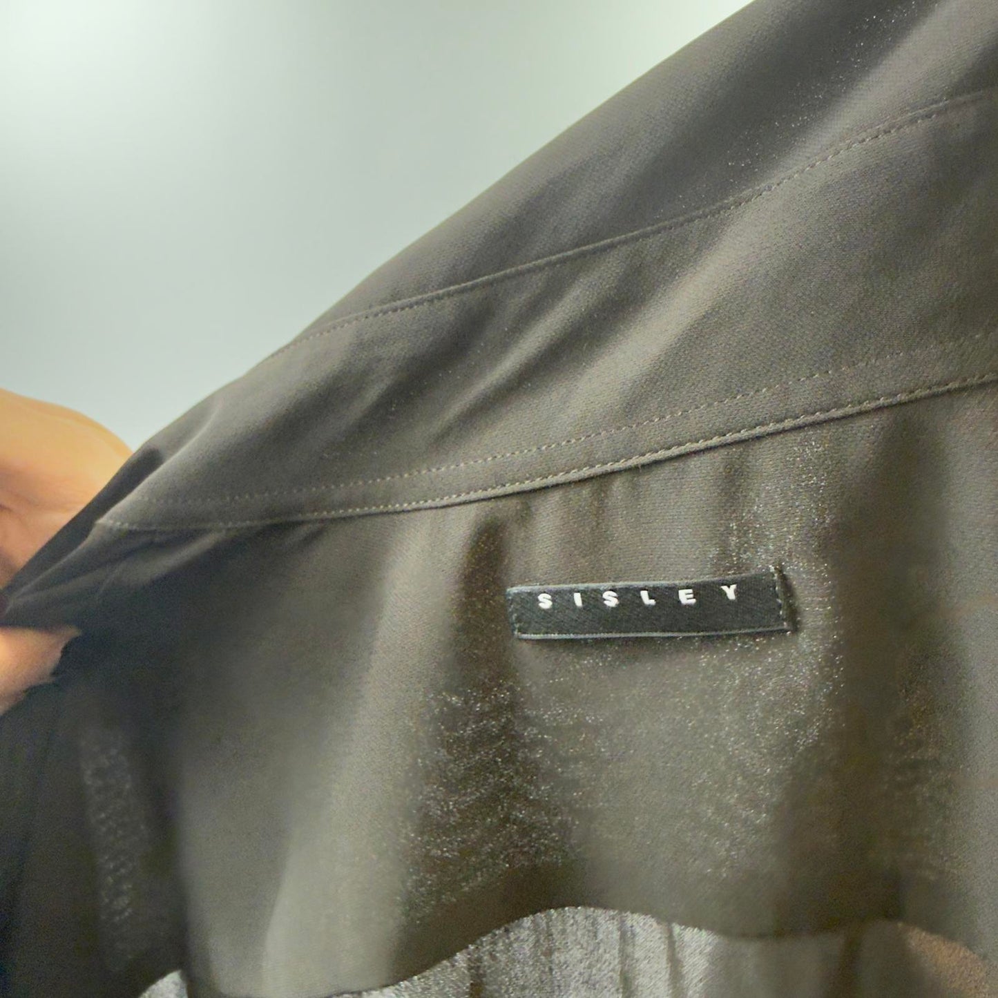 Brown Satin Button Up Shirt - SIZE M