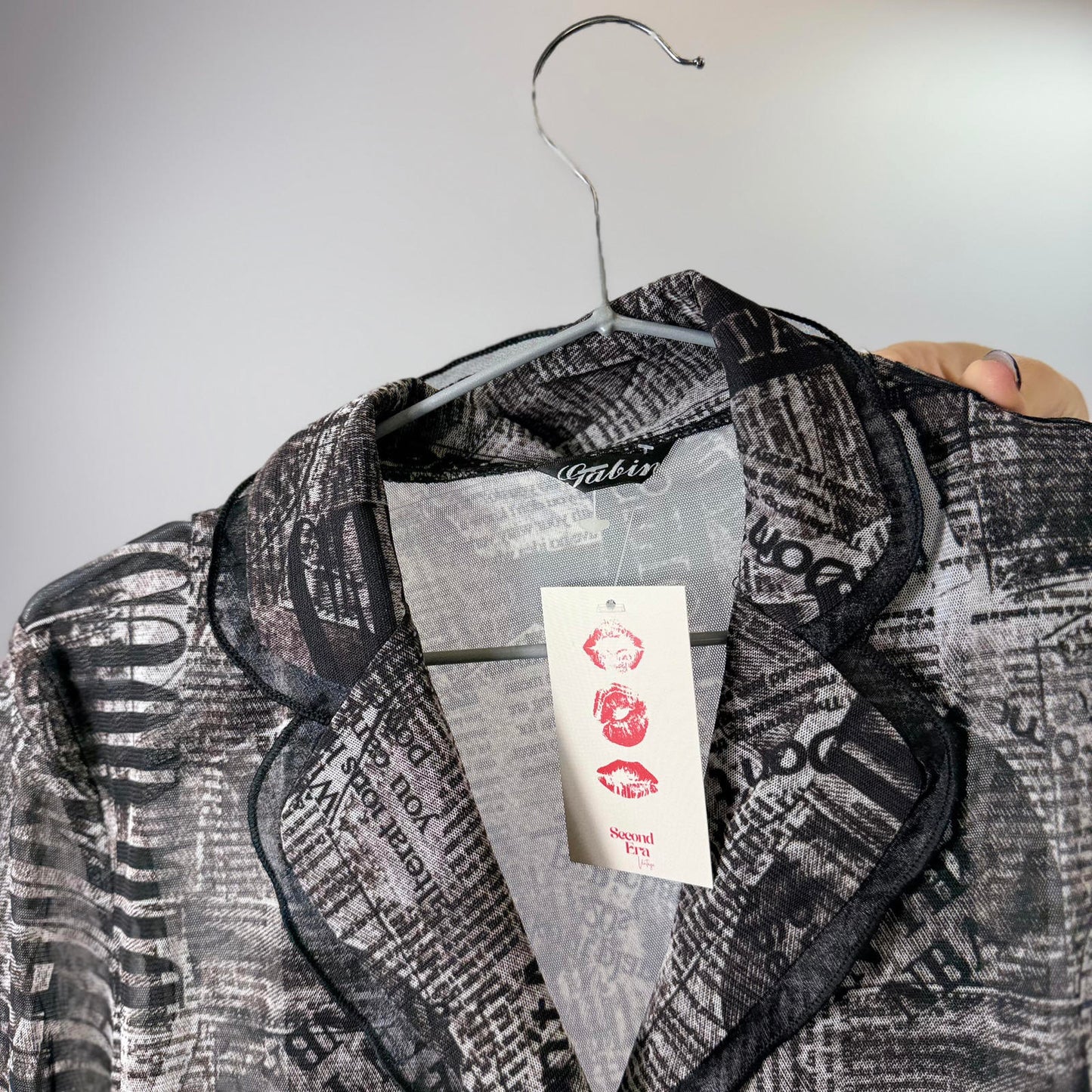 Gabin Printed Sheer Blazer Jacket- SIZE M