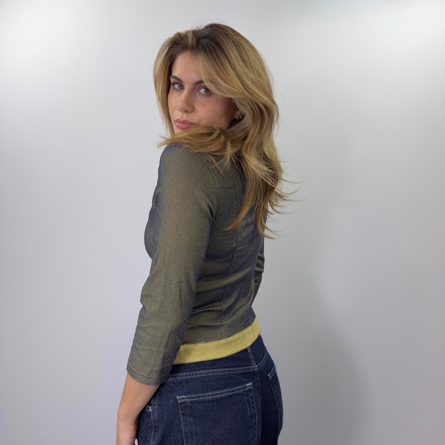 Y2K Fitted Zip-Up Jacket - Size S/M