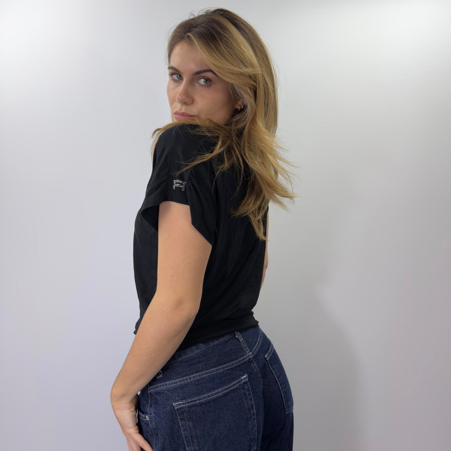 Artigili Black V-Neck Tee- Size M