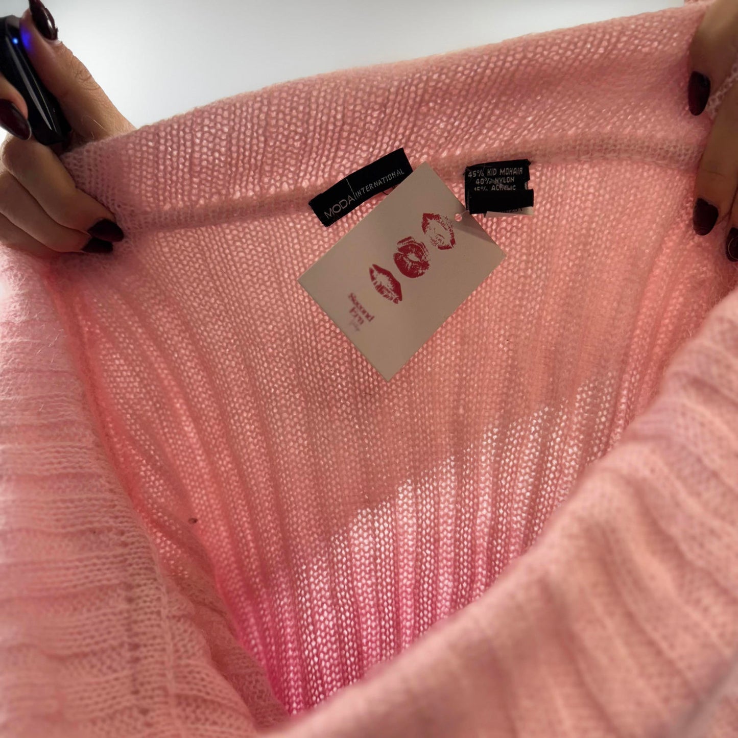 Moda International Women's Pink Ombre Off-Shoulder Knit - SIZE S