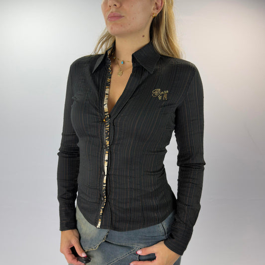 Guess Women's Black Long Sleeve Button-Up Shirt- SIZE 14
