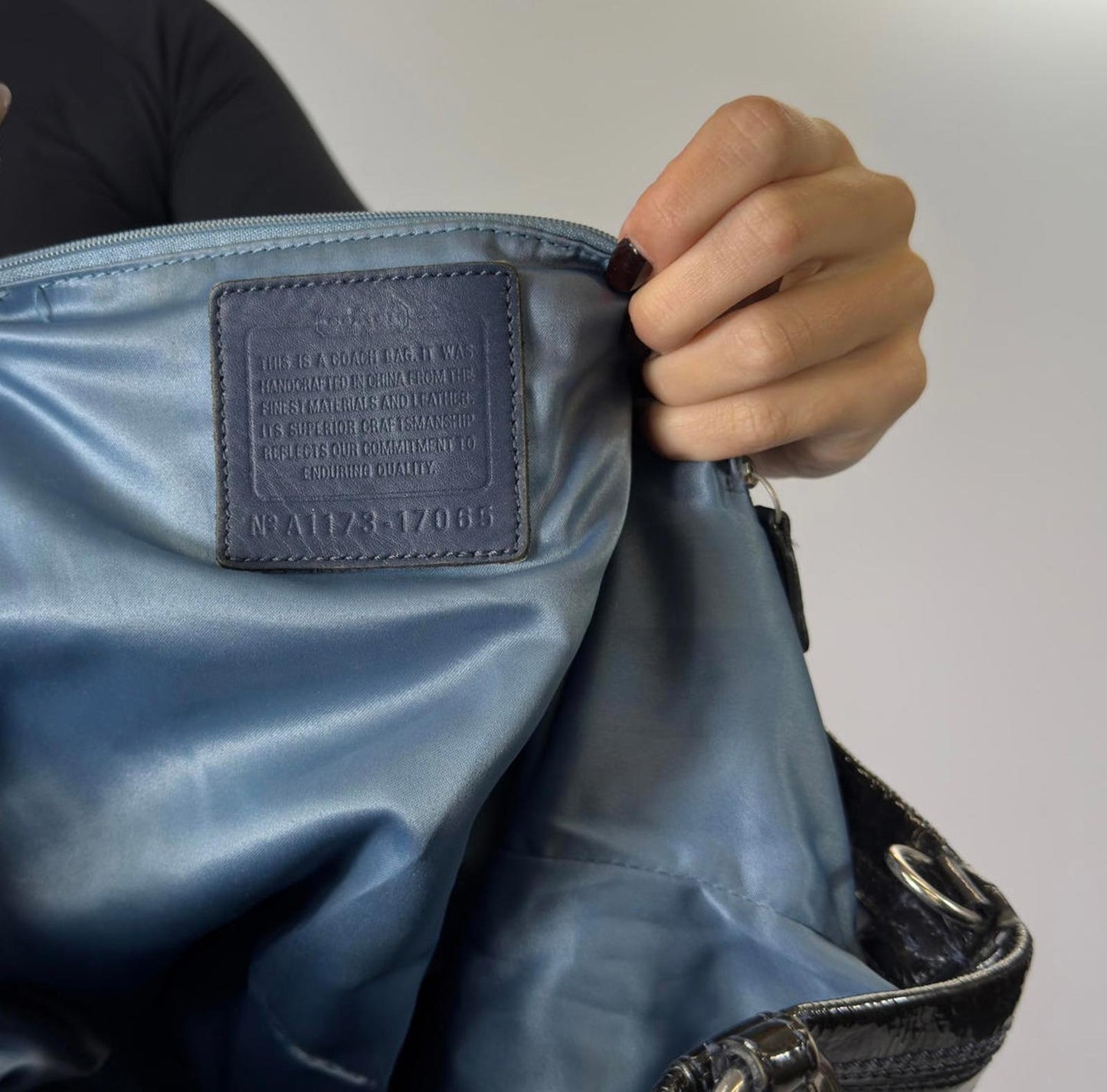 Coach Black Patent Leather Women's Tote Bag