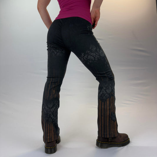 Dake9 Black and Brown Patterned Trousers- SIZE S