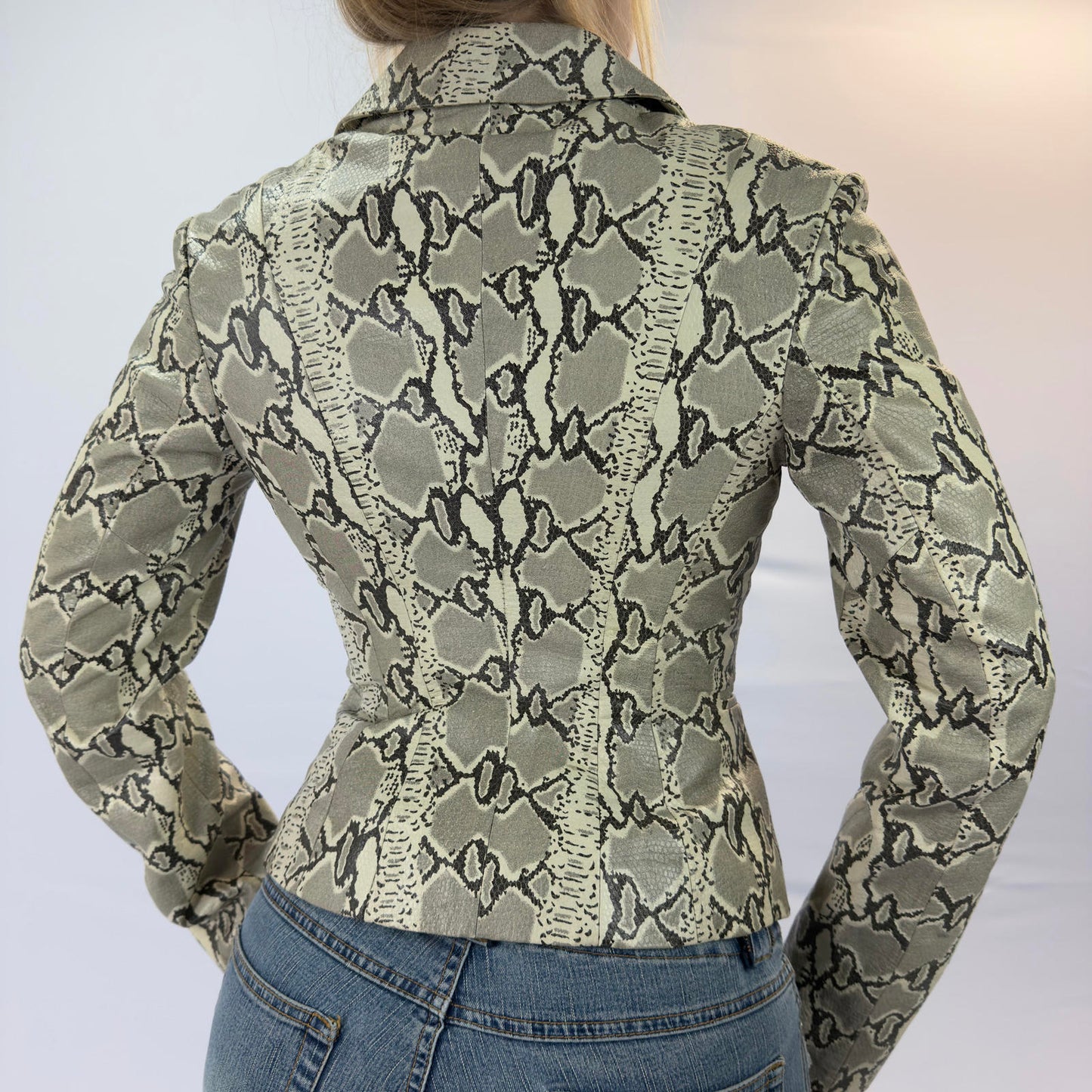 Motivi Snake Print Fitted Blazer Jacket- SIZE 10