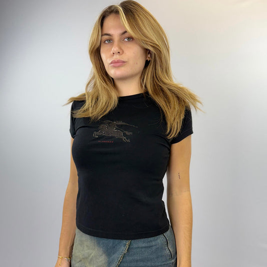 Burberry Black Short Sleeve T-Shirt - SIZE S