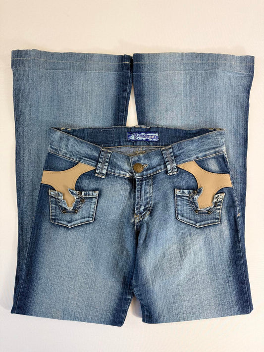 Bucanans Flare Jeans with Decorative Pocket Details- SIZE 10