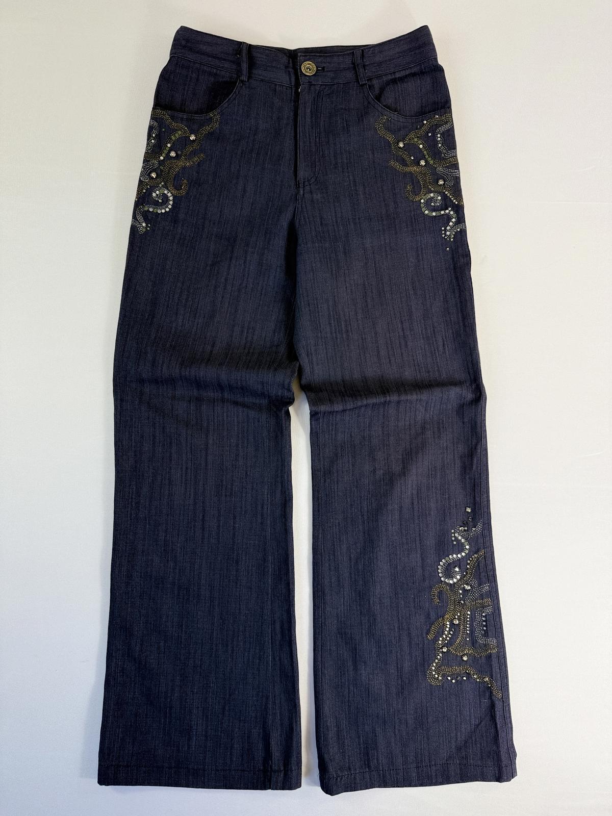 T&Miss Wide Leg Jeans with Embellished Design- Size XS/S