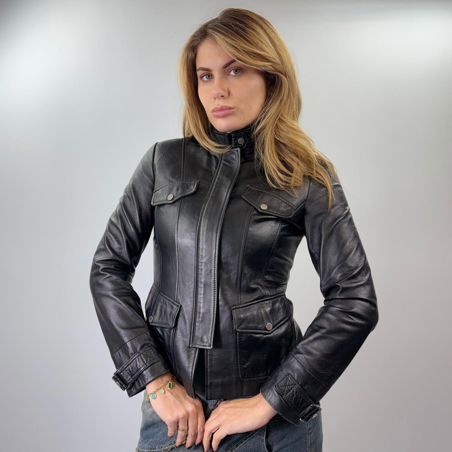 TomBoy Black Women's Leather Jacket- SIZE S