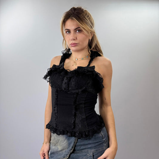 Kuronex Black Lace Corset Top- SIZE L