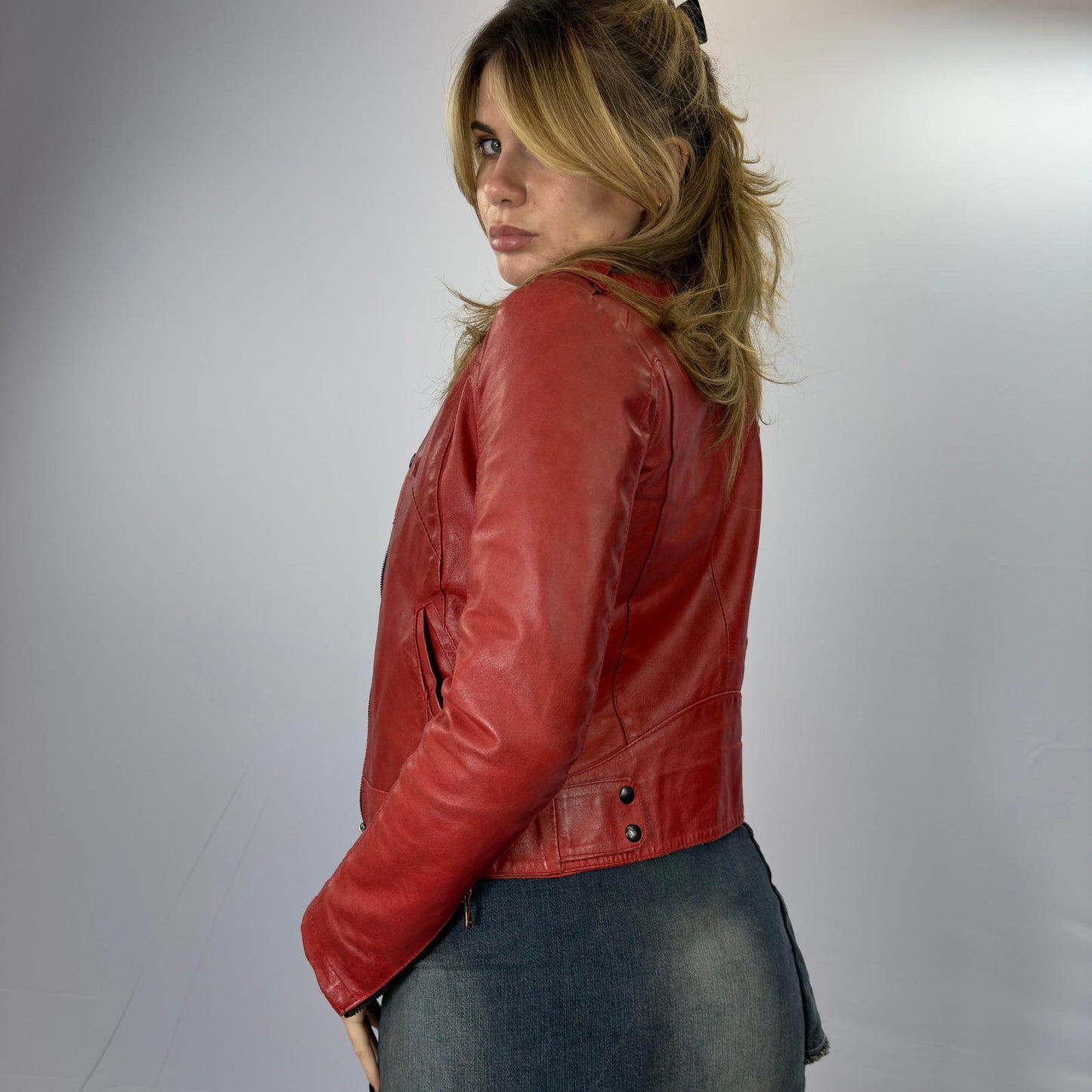 Sasch Red Leather Women's Jacket- SIZE XS