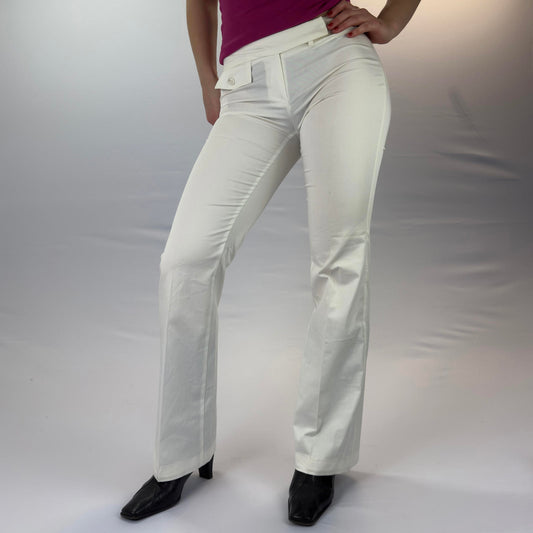 Benetton White Office Trousers- SIZE S
