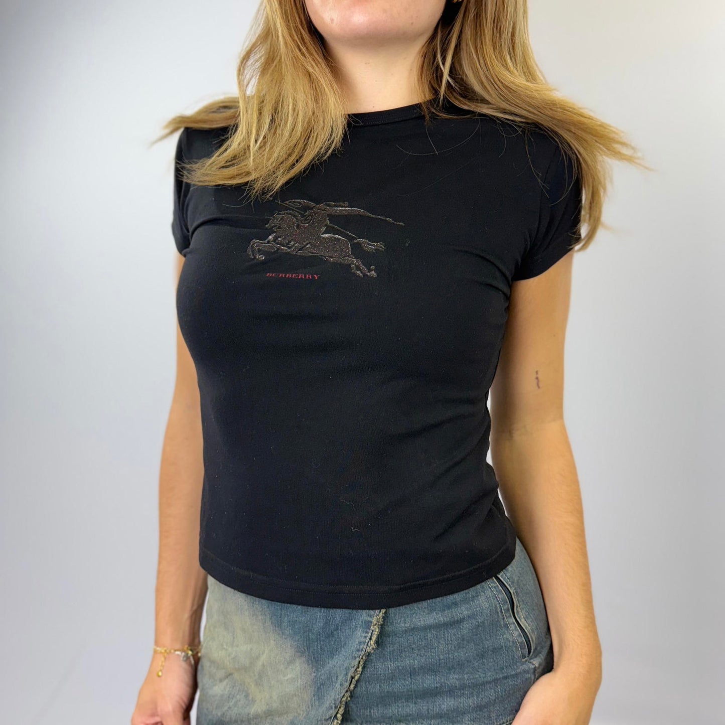 Burberry Black Short Sleeve T-Shirt - SIZE S