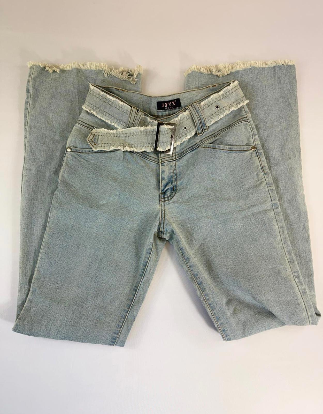 Joyx Light Blue Women's Flare Jeans with Belt- SIZE 8/10