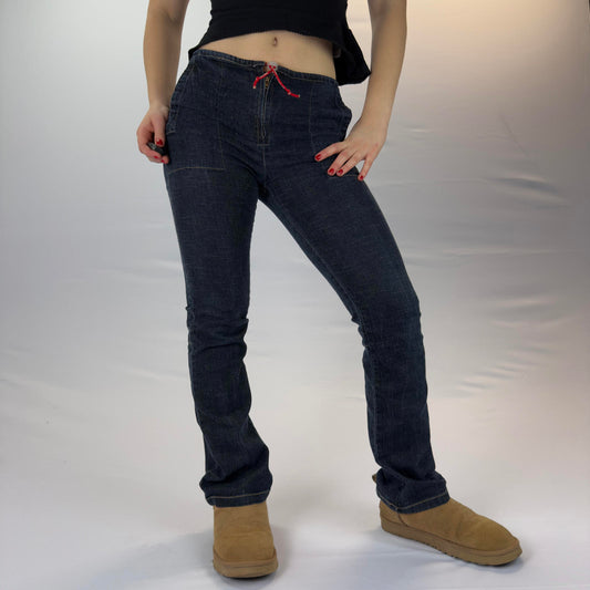 A-Girl Dark Blue Women's Skinny Flared Jeans- SIZE XS/S