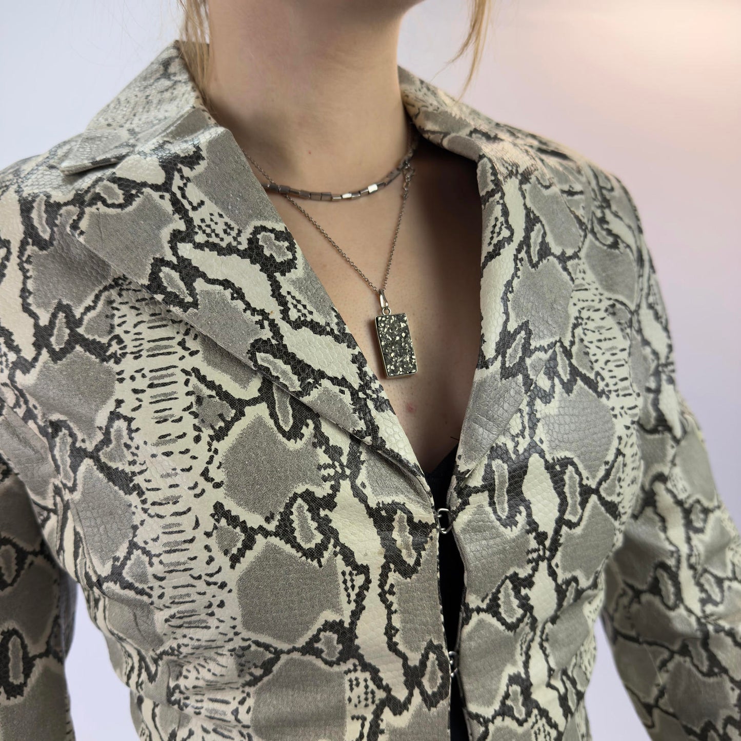 Motivi Snake Print Fitted Blazer Jacket- SIZE 10