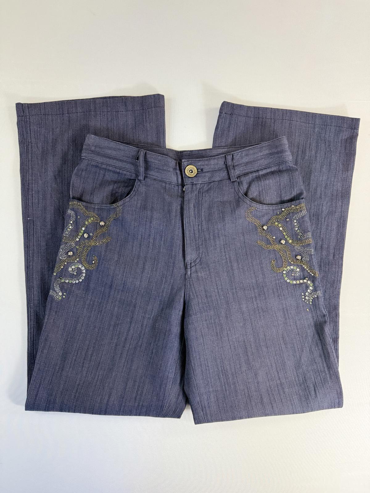 T&Miss Wide Leg Jeans with Embellished Design- Size XS/S