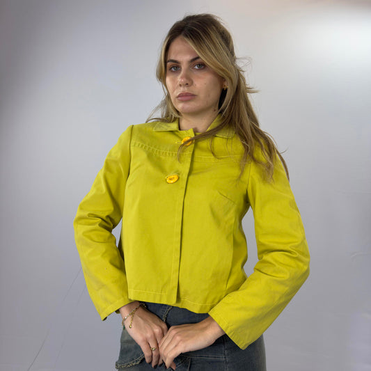 Koan Yellow Button-Up Peacoat - SIZE S