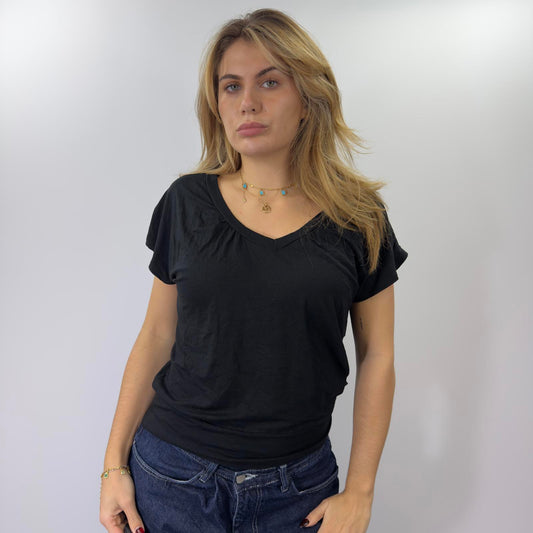 Artigili Black V-Neck Tee- Size M