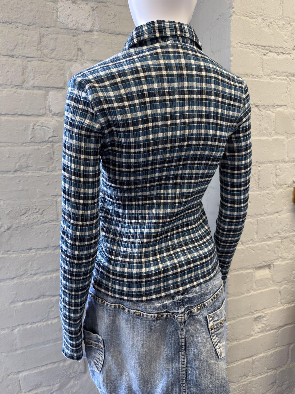 Terranova Blue and White Plaid Fitted Shirt
