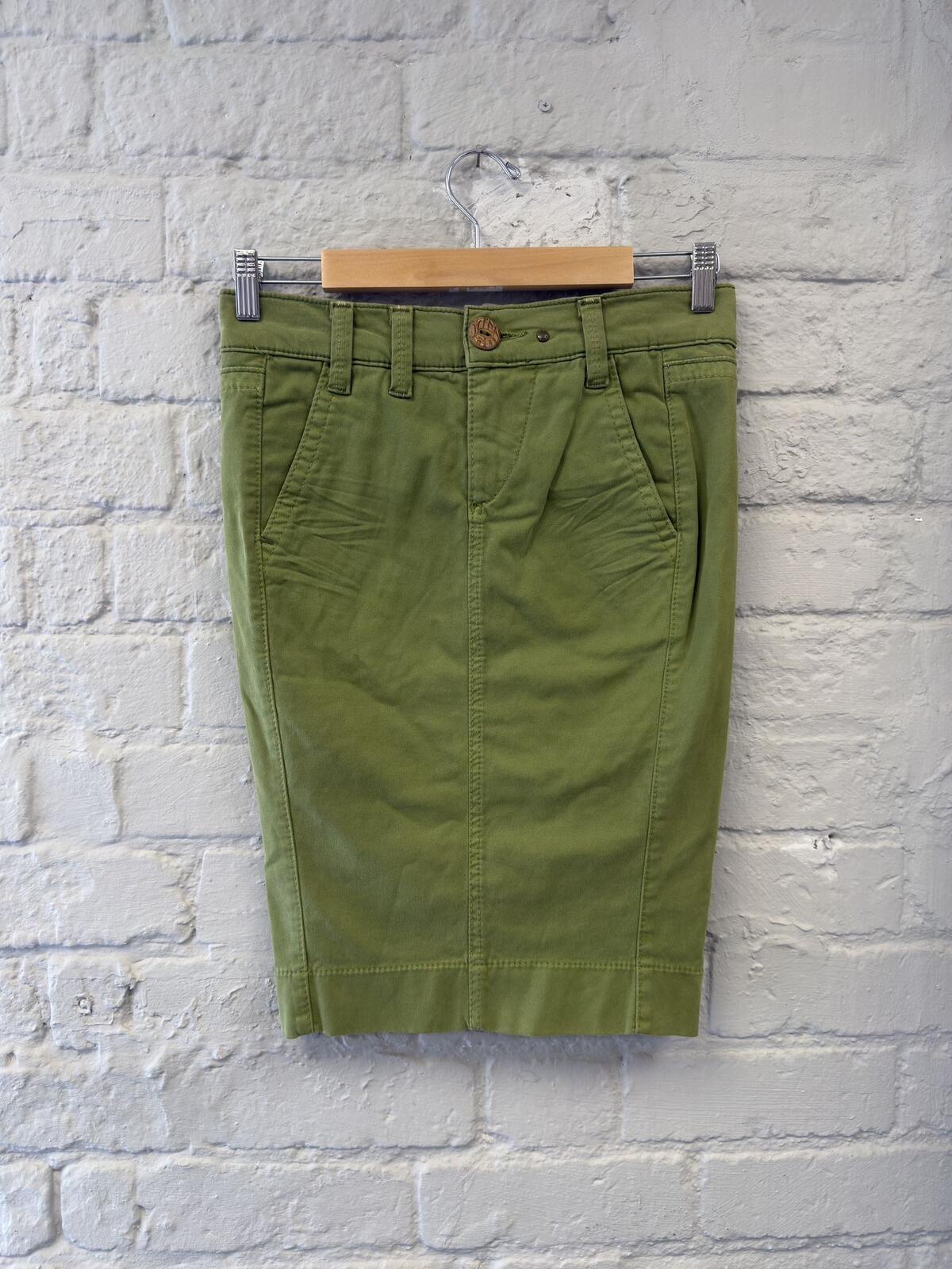 Miss Sixty Olive Green Knee-Length Pencil Skirt