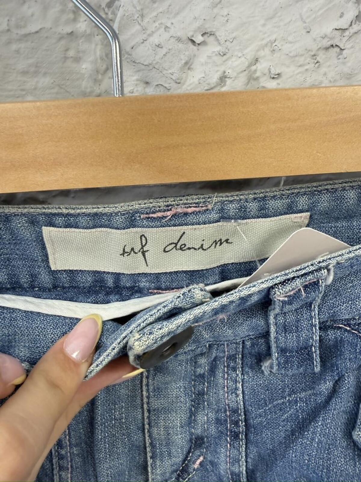 Trf Denim Blue Denim Mini Skirt