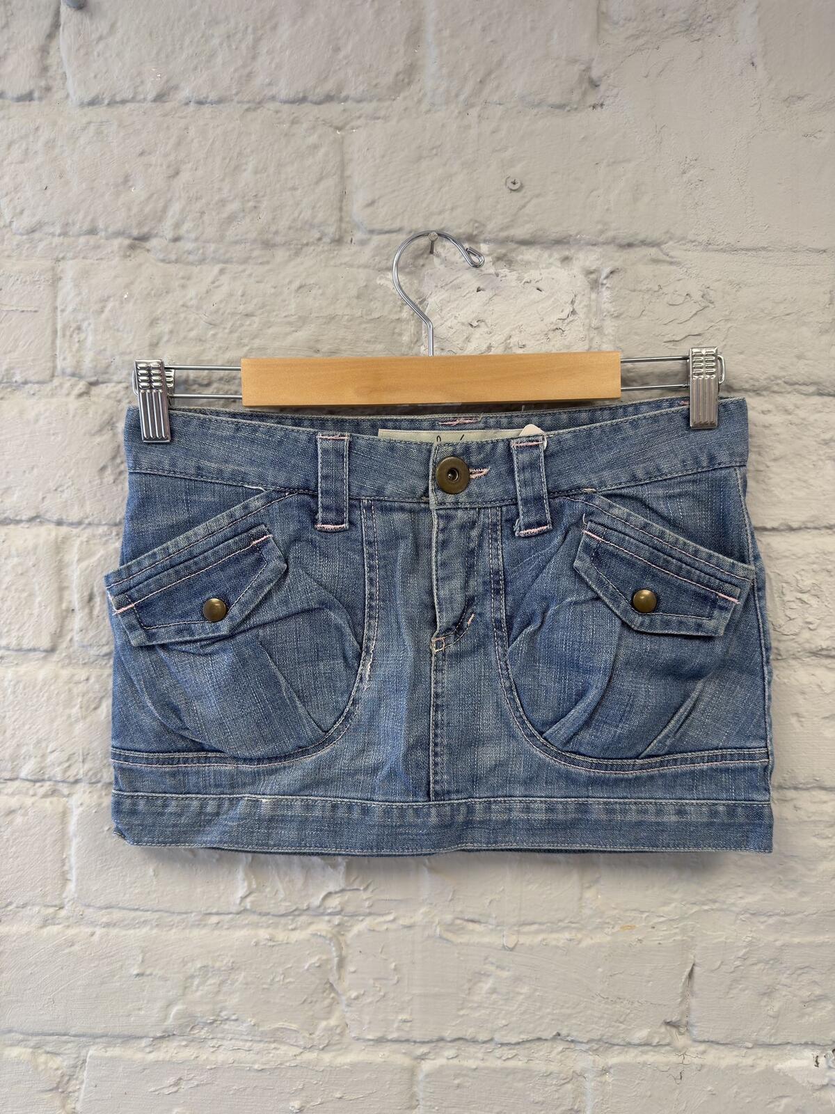 Trf Denim Blue Denim Mini Skirt