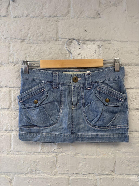 Trf Denim Blue Denim Mini Skirt